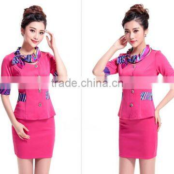 2016 Juqian Fashion Design Custom Colours Airline Stewardess Uniform photo-2