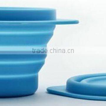 OEM, many colors,Baby Products Collapsible Silicone Bowl with Lid,kids silicone bowl