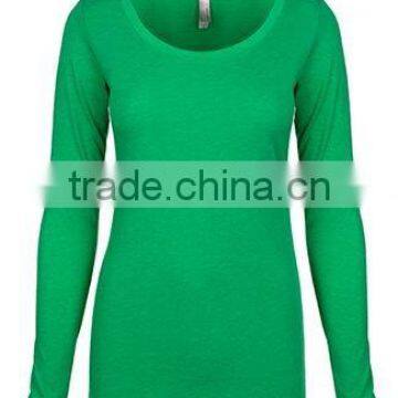 Next Level Apparel Ladies' Tri-Blend Long Sleeve Scoop Tee - Made From Polyester, Cotton and Rayon Jersey. Comes With Your Logo. photo-5