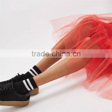 2017 OEM Spring Red Flowy Giant Tutu Tulle Below The Knee Skirts