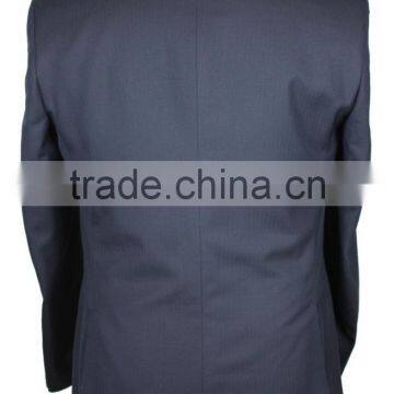 NAAMS MEN'S WOOL 2 BUTTON 2 VENT SLIM FIT SUIT JACKET FLAT FRONT PANT NAVY HERRINGBONE photo-6