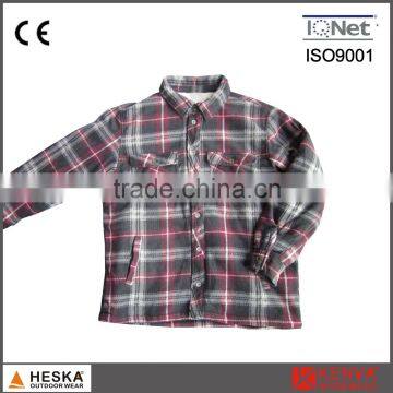 Quilted shirts with hood casual men's long sleeved winter shirts plaid shirts