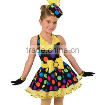 2017 New !!-girls colorful dot yellow kids Flower girl dress