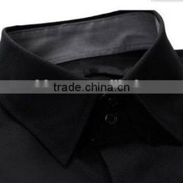 The Latest 100% Cotton Slim Fit Black Dress Shirt for Men With Peaked Collar photo-2