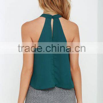 New Summer High Quality Sleeveless Plain Style Fashion Blouses From Garment Factories in China photo-5