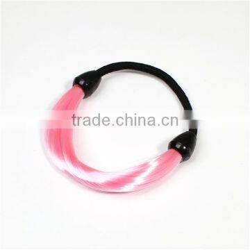 Chemical Fiber Hair Ties Round Light Pink Colorful Elastic Hair Bands