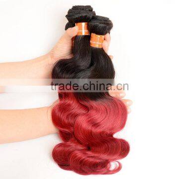 Ombre Hair1b/burgandy Body Wave Brazilian Hair Weaves photo-4