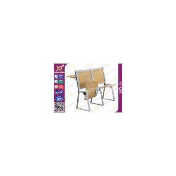 Lecture Hall Attached School Desks And Chair No Armrest MultiLayer Folding Type