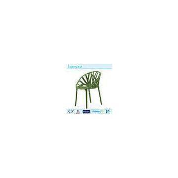 Durable PP Green Outdoor Patio Chairs Restaurant Plastic Dining Chair