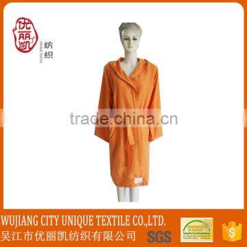 2016 new design poly micro fiber bathrobe for hotel