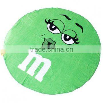 custom 100% cotton reactive printing round beach towels