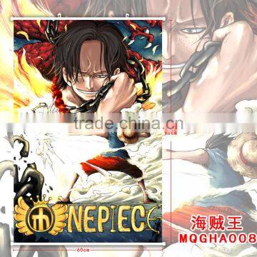 Popular Cartoon Japanese Style One Piece Cool Man Portgas D Ace Wallscrolls 60*90CM