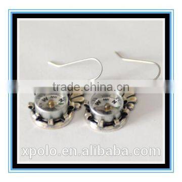 2016 New Arrival Working Compass Steampunk Silver Earrings Mini Compass Jewelry Yiwu Wholesale photo-2