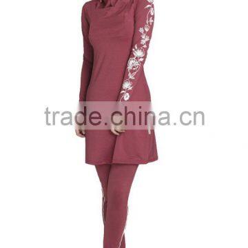 Beauty Floral Printed Islamic Swimsuit for Woman photo-3