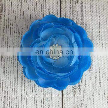 4" Layered Satin Flowers Without Hair Clips DIY Crafting Handmade Flowers Matching Pretty Bead