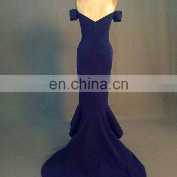 Sexy Off Shoulder Design Mermaid Tea Length Evening Dress With Long Tail photo-3