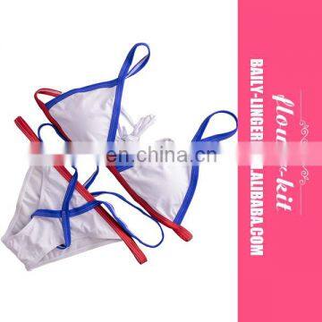 Wholesale New Women Sexy Contrast Color Bandage Bikini