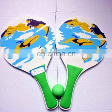 Classic Beach Tennis Wooden Paddle Game Set With 2 Balls, 2 Thick Water Resistant Wooden Rackets, 1 Reusable Net Bag photo-6