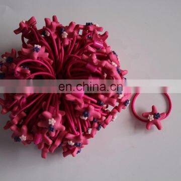 Cute Kids Hot Pink Star Ponytail Hair Band Elastic photo-5