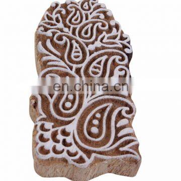 Indian Decorative Textile Printing Block Hand Carved Wood Stamps Wooden photo-3