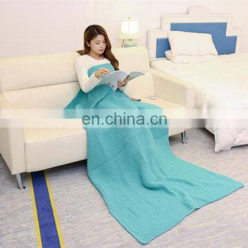 100% acrylic knitted keep warmer square blanket