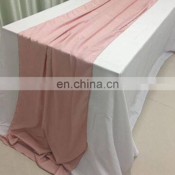 TR041#86 dusky pink crepe de chine ding restaurant table runner for square tables