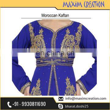 Top Rated Moroccan Party Wear Caftan With Beautiful Unique Embroidery Design 6453 photo-2