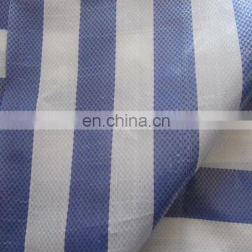 shading cover pe material blue white stripe tarpaulin roll