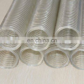 Flexible transparent pvc spiral steel wire reinforced hose