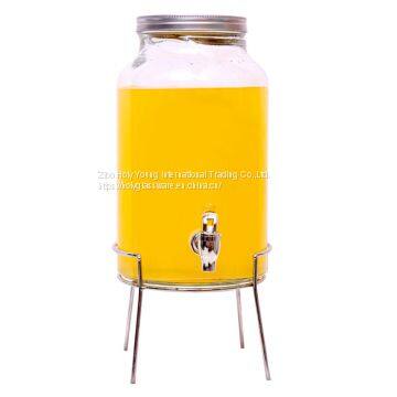 5.5L PLAIN  GLASS BEVERAGE DISPENSER WITH SLIVER RACK