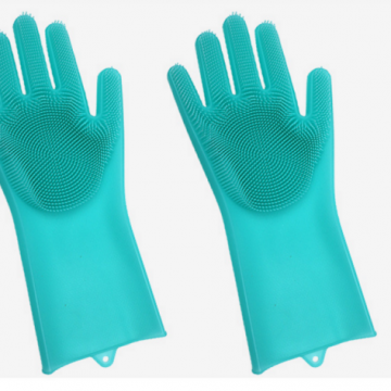 Multi-purpose Kitchen Bathroom Cleaning Dishwashing Gloves With Brush 