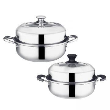 Stainless Steel Pot Set Soup Pot Steamer Double Layers Triple Layers Cooking Pot Multi-function