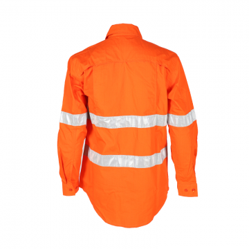 Optional 100% Cotton Safety Factory Worker Shirt With Reflective Strips photo-3