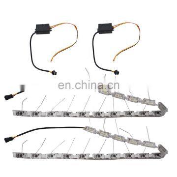 2x Switchback LED Strip Lights with Sequential Signal For Headlight Retrofit New