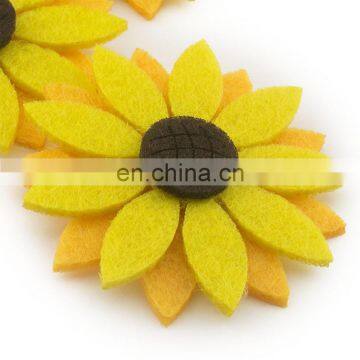 Wool Felt Flower with Leaves Felt Hair Flowers Handmade DIY accessories