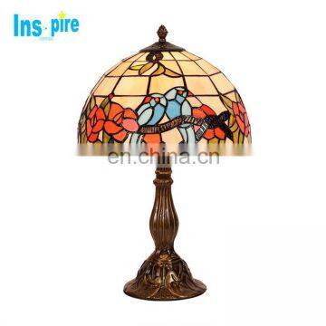 Высококачественная настольная лампа для ночного столика в стиле Tiffany, лампа с флористическими мотивами на окрашенном стекле, настольная лампа Tiffany photo-3