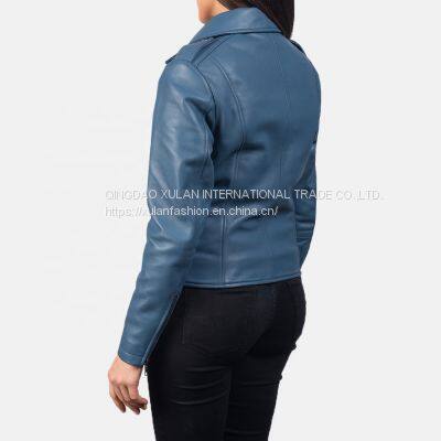 2021NEW ARRIVAL FASHION LADIES' GENUINE SHEEPSKIN SLIM FIT LEATHER JACKET MOTORCYCLE JACKET photo-5