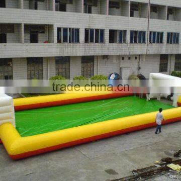 outdoor giant inflatable football pitch game