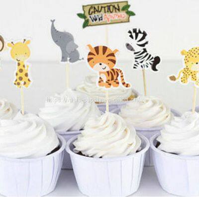 Декоративные фигурки животных для украшения cupcеков на детском празднике рождения