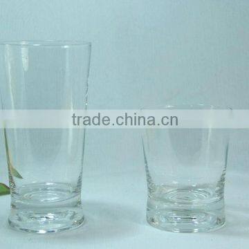 hand blow clear glass water cup