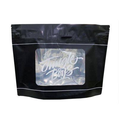 Black Matte Stand Up Smell Proof Double Zipper Lock GRIP N RIP Pharmacy Dispensary Exit Child Resistant Mylar Bag For Shopping photo-3