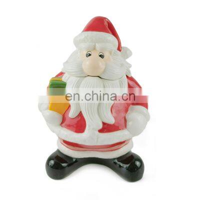 christmas 3d santa claus ceramic candy cookie  covers jar small jars