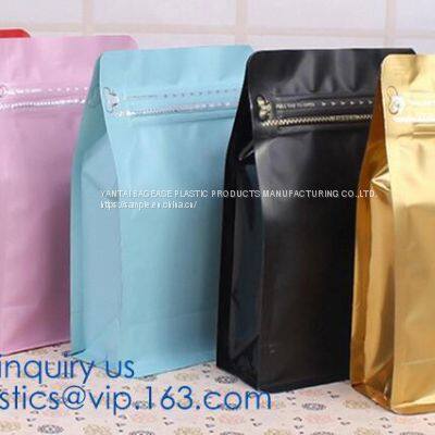 Doypack Matte Mylar Packaging Bag Black Plastic Aluminum Foil Smell Proof Mylar Coffee Zipper Lock Bags photo-3