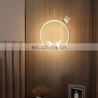 Postmodern Nordic Dragonfly Living Room Iron Acrylic Chandelier Art Dining Room Bedroom LED Pendant Light photo-3
