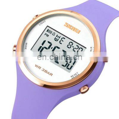 SKMEI 1720 branded original silica gel colorful vitality beautiful ladies stainless steel back digital sport watch