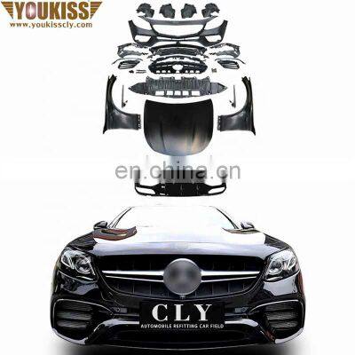 Body Kit New Design Car Bumper Full Set For 2016+ Benz E Class W213 Upgrade E63S AMG Wide Body Kits With Hood Fenders Grille