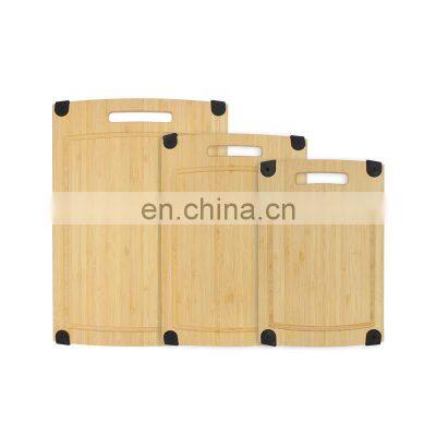 High quality wholesale rectangle shape bamboo cutting board chopping board set with handle