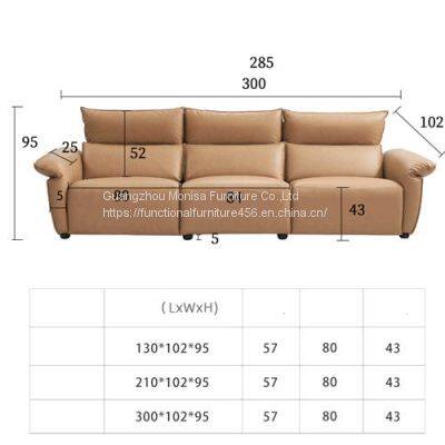 New Hidden Control Panel Function Sofa Italian Double Armrest Headrest Adjustable Combination Sofa Furniture photo-4