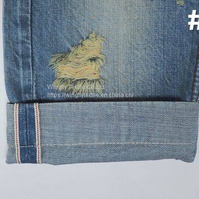 12.5oz 100% Cotton Selvedge Denim Fabric For Jeans 30/31