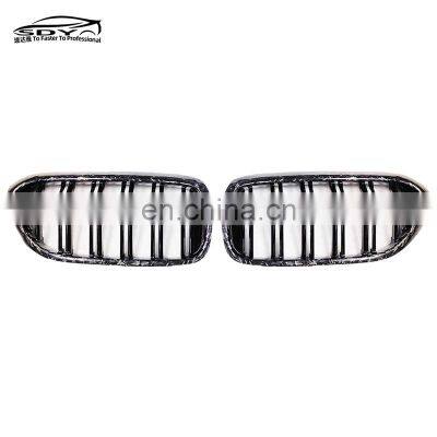 G30 F90 Pre Forged Carbon Fiber Front Bumper Grill Double Line Kidney Front Grille For BMW 5 Series G30 F90 M5 Pre photo-4